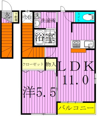 シャンボール 201号室 間取り