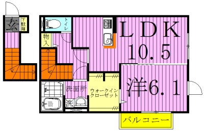 グレイスフィールド 201号室 間取り