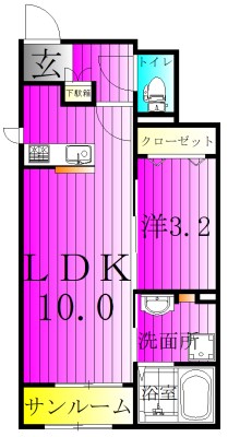 メゾン・ド・ヴァンベール 105号室 間取り