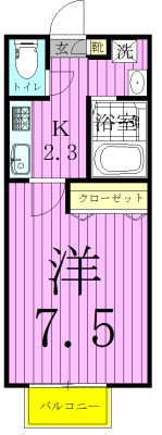 セレーナ上本郷B棟 103号室 間取り