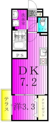 グランドソレイユ松戸上本郷 102号室 間取り
