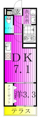 グランドソレイユ松戸上本郷 106号室 間取り