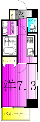 ザ・パームス柏 406号室 間取り