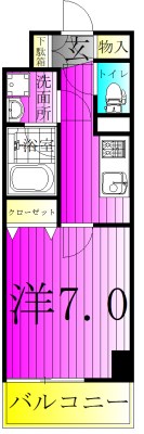 LaSante柏 710号室 間取り