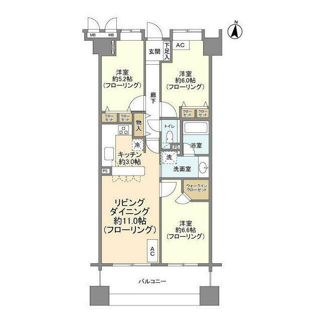 ブルーミングガーデン松戸南  1205号室 間取り
