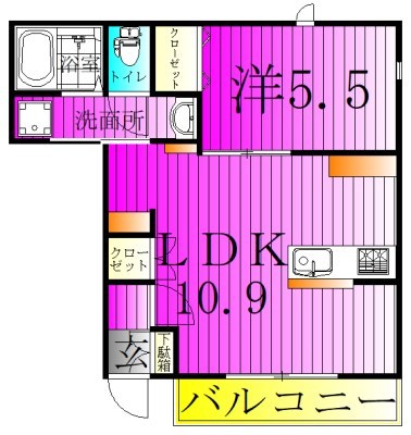 エクメーネセトルＤ 102号室 間取り