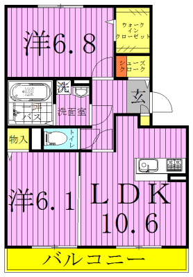 カーザ・ビアンカ 105号室 間取り
