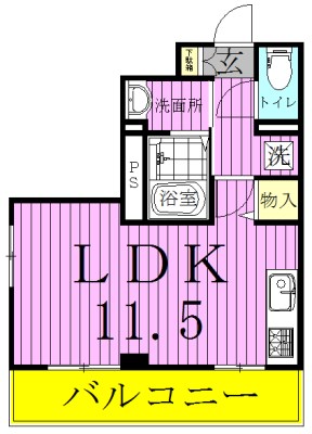 ラフィネ七光台 203号室 間取り