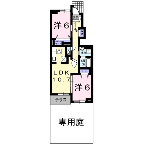 エテルノ　ピアッツァA 102号室 間取り