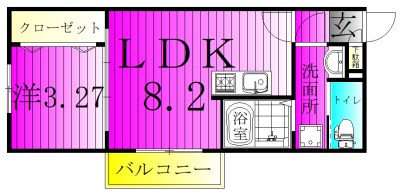 ルピナス北松戸 201号室 間取り