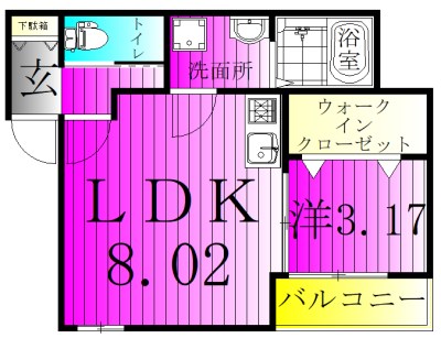 ルピナス北松戸 103号室 間取り