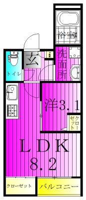REGALEST　BRILLANTE 102号室 間取り