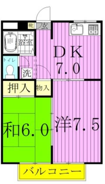 クレストパレス参番館 108号室 間取り