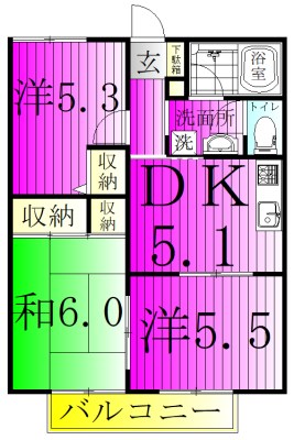 セフィーラ松飛台 202号室 間取り