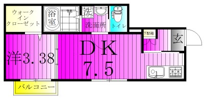 ヴィラ北松戸 101号室 間取り