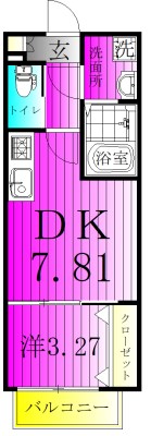 ヴィラ北松戸 204号室 間取り