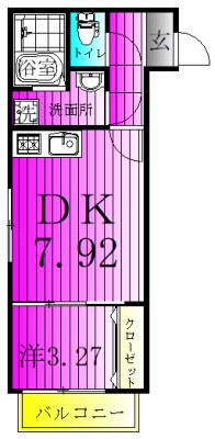 ヴィラ北松戸 206号室 間取り