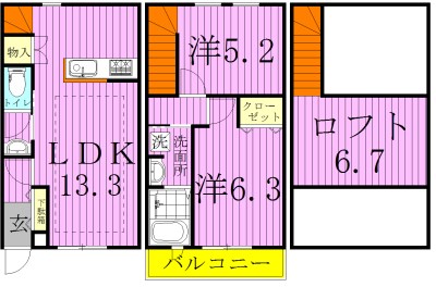 タウンコート二十世紀が丘  F号室 間取り