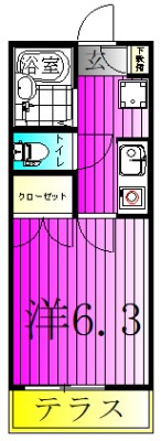 サンライズ（西松ヶ丘） 203号室 間取り