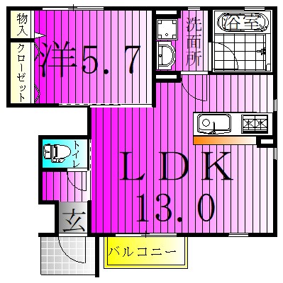 PRATERIA 101号室 間取り