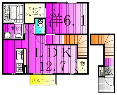 PRATERIA 202号室 間取り