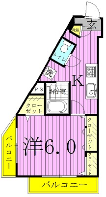ロマネあけぼの 205号室 間取り