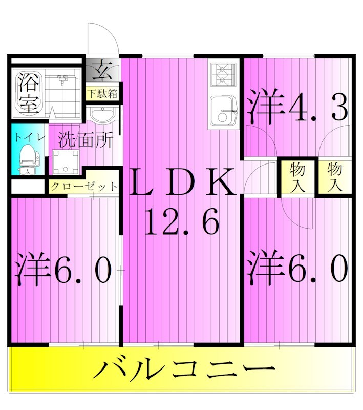 フレンドリーテラス六町 間取り図