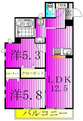 Y・ノヴェルB 103号室 間取り