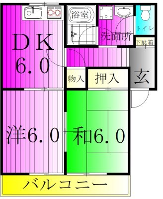ピアコートＣ棟 202号室 間取り