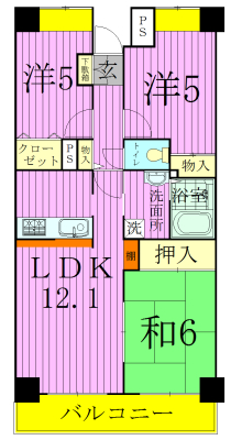 ヴィラ・グラニッツ 204号室 間取り