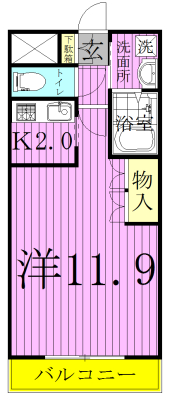 ＲＡＤＩＳＨ　Ⅴ 103号室 間取り