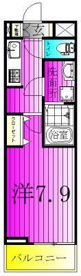 クレセール 103号室 間取り