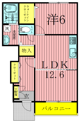 アルバシエロⅢ 102号室 間取り