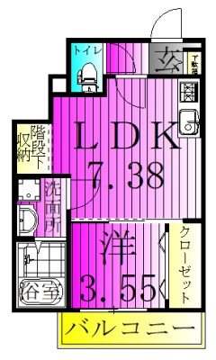 AJ南柏First 104号室 間取り