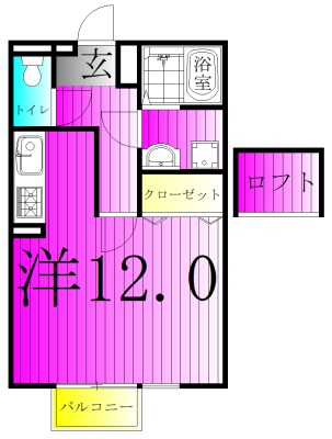 クレールコート 201号室 間取り