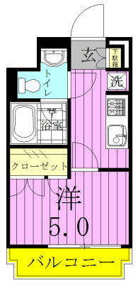パークフラッツ松戸 1004号室 間取り
