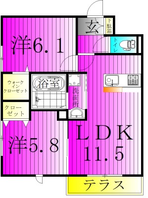 クロノス 107号室 間取り