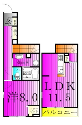 エクセレント　リリーＨ 108号室 間取り