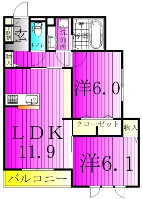 イデアーレ 105号室 間取り