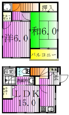 東綾瀬1丁目貸家 間取り図