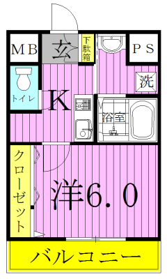 テイク・オフ 202号室 間取り