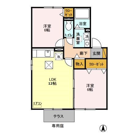 ブールジオンB 102号室 間取り
