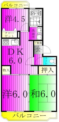 第二パールメゾン染谷 306号室 間取り