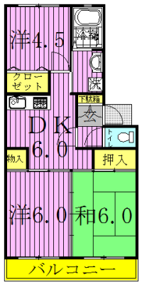 第二パールメゾン染谷 306号室 間取り