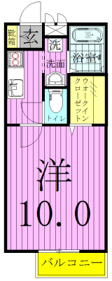 プランドール初石 102号室 間取り
