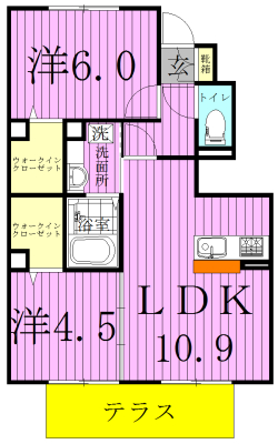 クレール 102号室 間取り