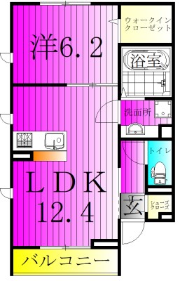 クレールモア 202号室 間取り