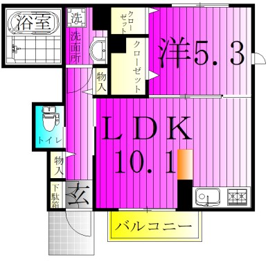 ヴィラセレビィ 102号室 間取り