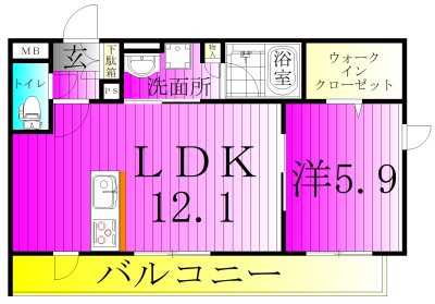 インフィニットカンワ 403号室 間取り