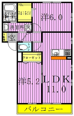 リブリ・ソワーレ 202号室 間取り